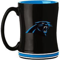 Carolina Panthers Coffee Mug 14oz Sculpted Relief Team Color