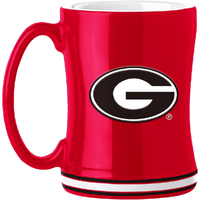 Georgia Bulldogs Coffee Mug 14oz Sculpted Relief Team Color
