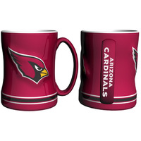 Arizona Cardinals Coffee Mug 14oz Sculpted Relief Team Color