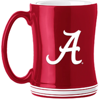Alabama Crimson Tide Coffee Mug 14oz Sculpted Relief Team Color