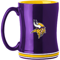 Minnesota Vikings Coffee Mug 14oz Sculpted Relief Team Color