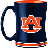 Auburn Tigers Coffee Mug 14oz Sculpted Relief Team Color