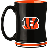 Cincinnati Bengals Coffee Mug 14oz Sculpted Relief Team Color
