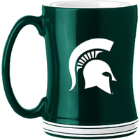 Michigan State Spartans Coffee Mug 14oz Sculpted Relief Team Color