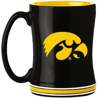 Iowa Hawkeyes Coffee Mug 14oz Sculpted Relief Team Color