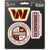 Washington Commanders Decal Die Cut Team 3 Pack