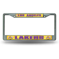 Los Angeles Lakers License Plate Frame Chrome Printed Insert