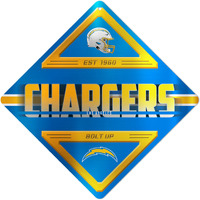 Los Angeles Chargers Sign Metal Diamond Shape