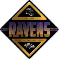 Baltimore Ravens Sign Metal Diamond Shape
