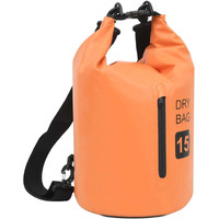 vidaXL Dry Bag with Zipper Orange 4 gal PVC