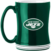 New York Jets Coffee Mug 14oz Sculpted Relief Team Color