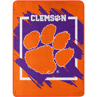 Clemson Tigers Blanket 46x60 Micro Raschel Dimensional Design Rolled