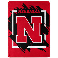 Nebraska Cornhuskers Blanket 46x60 Micro Raschel Dimensional Design Rolled