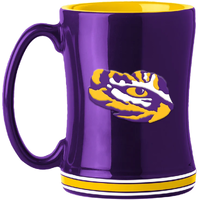 LSU Tigers Coffee Mug 14oz Sculpted Relief Team Color