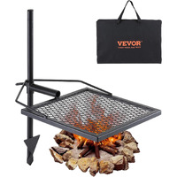 VEVOR Swivel Campfire Grill, Fire Pit Grill Grate over Fire Pits, Heavy Duty Steel Grill Grates, 360 Adjustable Open Fire Outdoor Cooking Equipment, Portable Camp Fire Racks for Camping Outdoor BBQ