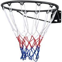 VEVOR Basketball Rim, Wall Door Mounted Basketball Hoop, Heavy Duty Q235 Basketball Flex Rim Goal Replacement with Net and Double Spring, Standard 18" Indoor Outdoor Hanging Hoop for Kids Adults