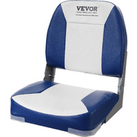 VEVOR Boat Seat, 18.9" Low Back Boat Seat, Folding Boat Chair with Thickened Sponge Padding and Hinge, Fold-Down Boat Captain Chair for Fishing Boat, Sightseeing Boat, Speedboat, Canoe, 1-Piece