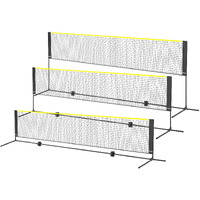 VEVOR Badminton Net, Height Adjustable Volleyball Net, 14ft Wide Foldable Pickleball Net, Portable Easy Setup Tennis Net Set with Poles, Stand and Carry Bag, for Kids Backyard Game Indoor Outdoor Use