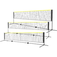 VEVOR Badminton Net, Height Adjustable Volleyball Net, 17ft Wide Foldable Pickleball Net, Portable Easy Setup Tennis Net Set with Poles, Stand and Carry Bag, for Kids Backyard Game Indoor Outdoor Use