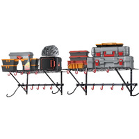 VEVOR Bike Storage Rack Wall Mount Garage Bike Holder & 2 Shelves for 4 Bicycles