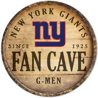 New York Giants Sign Wood 14 Inch Round Barrel Top Design