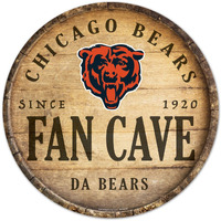 Chicago Bears Sign Wood 14 Inch Round Barrel Top Design