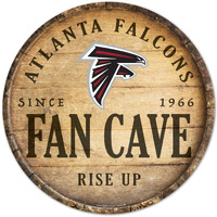 Atlanta Falcons Sign Wood 14 Inch Round Barrel Top Design
