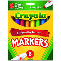Crayola Broad Line Markers, School Supplies, Colors may vary, 8 Count