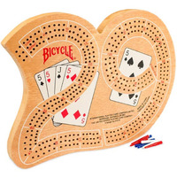 Bicycle Large 29 Wood Cribbage Board , Brown