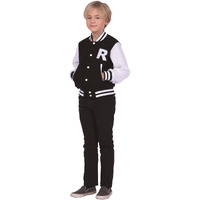 Child Letterman Jacket:Black L
