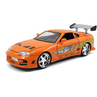Brians Toyota Supra Orange with Graphics Fast & Furious Movie 1/24 Diecast Model Car by Jada