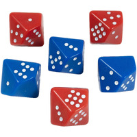 SUBITIZING DICE 6 SET 3 RED 3 BLUE