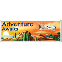 "Global Landmark Sign Banners - Pack of 12 for Travel-Themed Events"