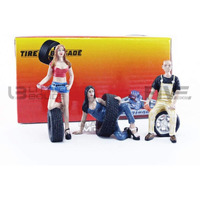 Val, Andie and Derek Tire Brigade 3 piece Figurine Set 1/24 by Motorhead Miniatures