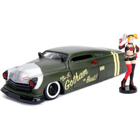 1951 Mercury Matt Green with Harley Quinn Diecast Figurine "DC Comics Bombshells" Series 1/24 Diecast Model Car by Jada