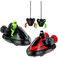 Set of 2 Stunt Remote Control RC Battle Bumper Cars With Drivers