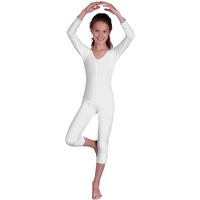 Girl's Unitard White Velvet XS
