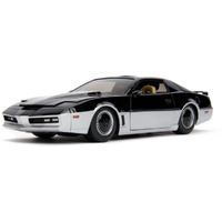 K.A.R.R. Black and Silver \Knight Rider\ (1982) TV Series \"Hollywood Rides\" Series 1/32 Diecast Model Car by Jada"""
