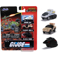 "G.I. Joe" 3 piece Set "Nano Hollywood Rides" Diecast Models by Jada