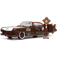 1959 Cadillac Coupe DeVille Brown and White with Graphics and Count Chocula Diecast Figurine "Hollywood Rides" Series 1/24 Diecast Model Car by Jada