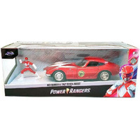 1967 Toyota 2000GT RHD (Right Hand Drive) Red Metallic and Red Ranger Diecast Figurine "Power Rangers" "Hollywood Rides" Series 1/32 Diecast Model Car by Jada