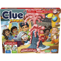 Clue Junior Game, 2-Sided Gameboard, 2 Games in 1, Clue Mystery Game for Younger Kids Ages 4 and Up, 2 to 6 Players