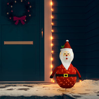 vidaXL Decorative Christmas Santa Claus Figure LED Luxury Fabric 3 ft