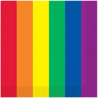 Colorful Rainbow Beverage Napkins - Pack of 12