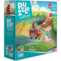 LOKI IELLO Puzzle Challenge: Firefighters to The Rescue! - 40 Challenges, Games, Learn How to Fulfill A Puzzle W/Funny Objectives, Children's Game, 1 Player, Ages 6+