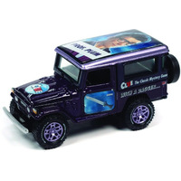 1980 Toyota Land Cruiser Purple Metallic "Modern Clue Professor Plum" with Poker Chip Collector's Token "Pop Culture" 2022 Release 3 1/64 Diecast Model Car by Johnny Lightning
