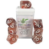 Role 4 Initiative Diffusion Poly Set - Barbarian Rage w/Numbers (7)