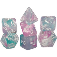 Wisteria Nebula Mini Dice with White Colored Numbers 10mm (3/8in) Set of 7 Chessex