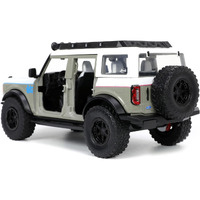 2021 Ford Bronco Gray and White with Matt Black Hood with Roof Rack "M2 Motoring" "Just Trucks" Series 1/24 Diecast Model Car by Jada