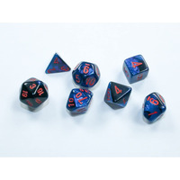 DND Dice Set-Chessex D&D Dice-Gemini: Mini 7pc Polyhedral Black-Starlight/red Dice Set-Dungeons and Dragons Dice Includes 7 Dice - D4, D6, D8, D10, D12, D20 and D%